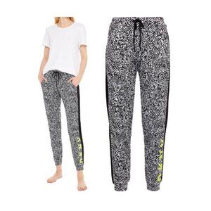 ⭐DKNY Womens Size L Pajama Pants Star Printed Jersey 2 Pockets Cotton Snake New